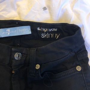 7 For All Mankind High Rise Black Skinny Jeans